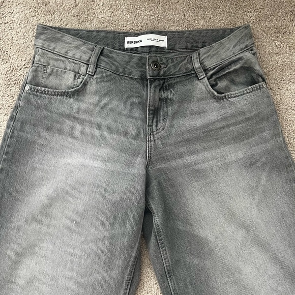 Low-rise wide-leg Grey Bershka Jeans - Picture 5 of 7